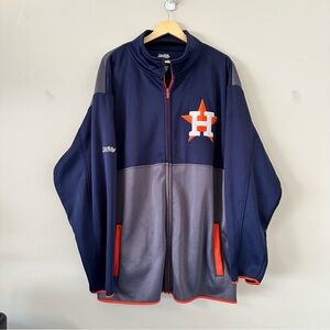 Houston Astros Stitches Full Zip Jacket Men’s XL 2XL Navy Gray MLB Baseball